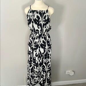 Athleta Black and White Halter Sundress Maxi